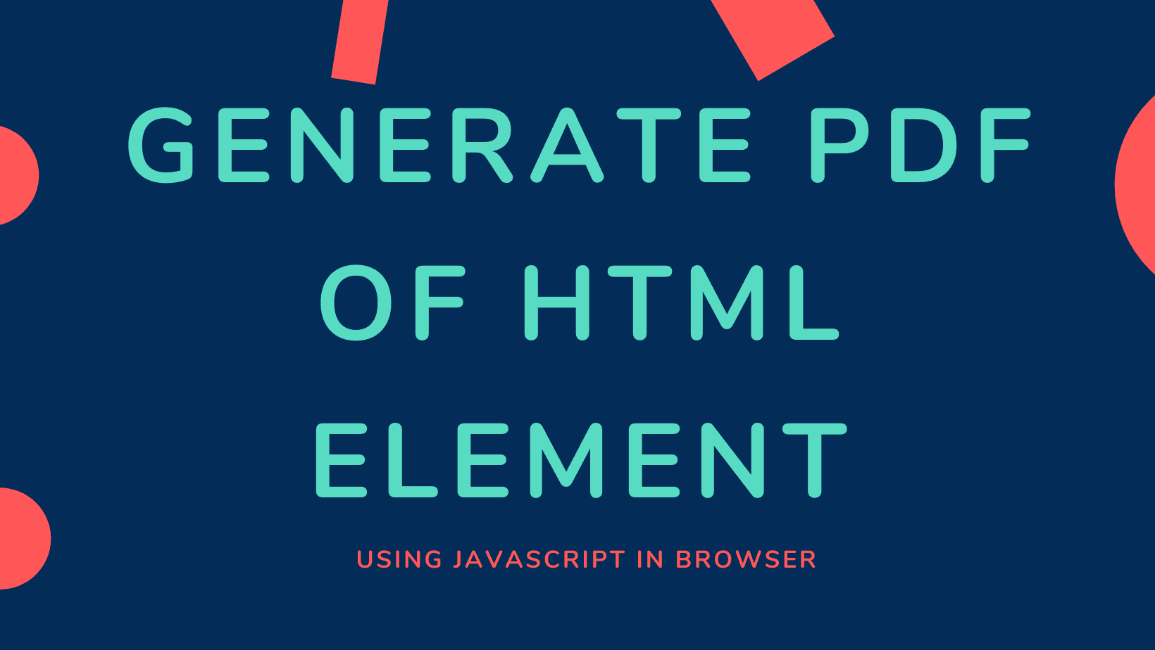 Generate PDF of HTML Element in Browser